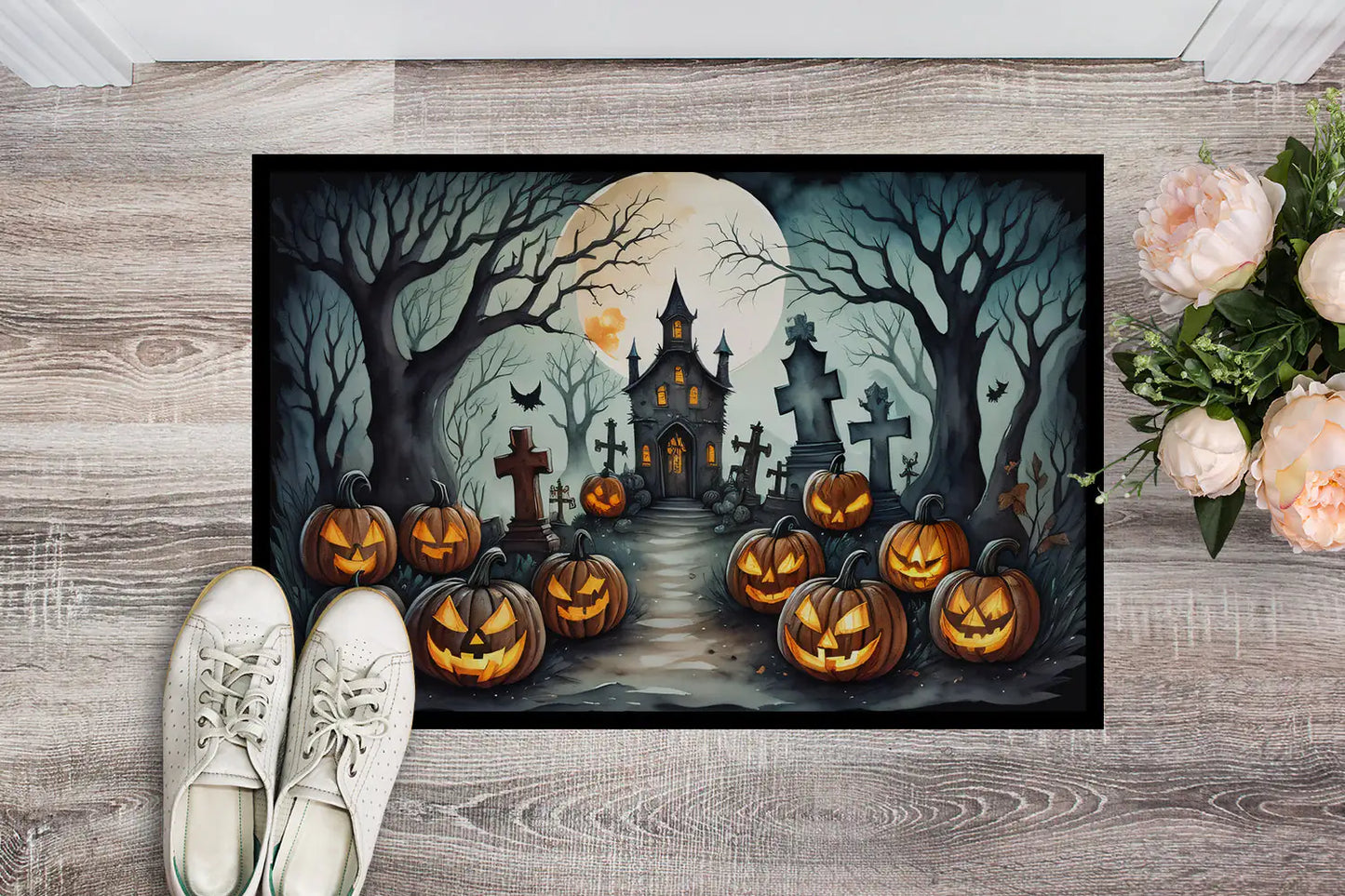 Graveyard Spooky Halloween Doormat