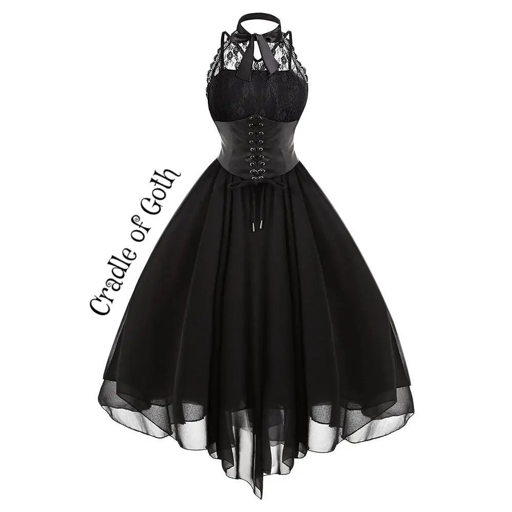 Halloween Lace Chiffon Patchwork Sleeveless